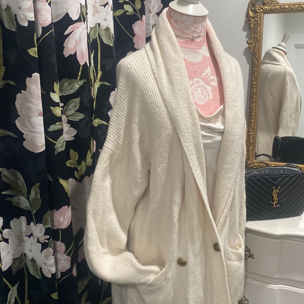J. Crew Knit Cream Cardigan Size L
